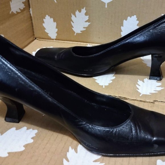 VNTG Charles David By Nathalie M. Avant Garde Laquered Spool Kitten Heel 6B New - Picture 3 of 12